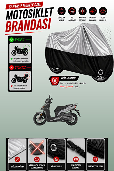 Cemku Twin غطاء محرك متوافق مع Kymco Agility S 125 باللون الرمادي من الأعلى و...