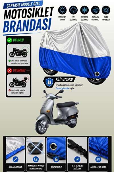 Cemku Twin غطاء محرك متوافق مع طراز Piaggio ET4 150 باللون الرمادي من الأعلى ...