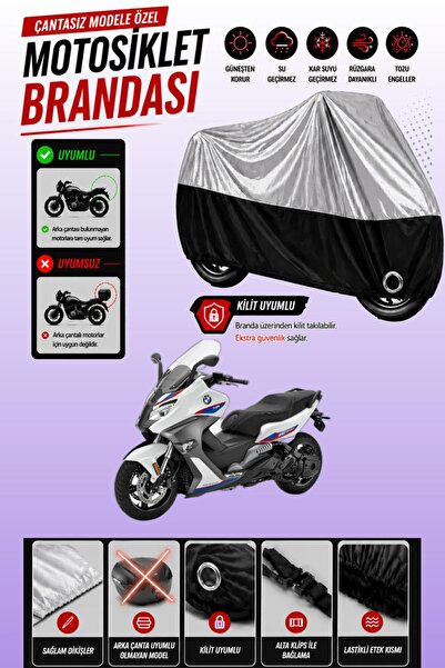 Cemku Twin Top Gray - Bottom Black Bmw C 650 Sport Compatible Engine Cover, R...