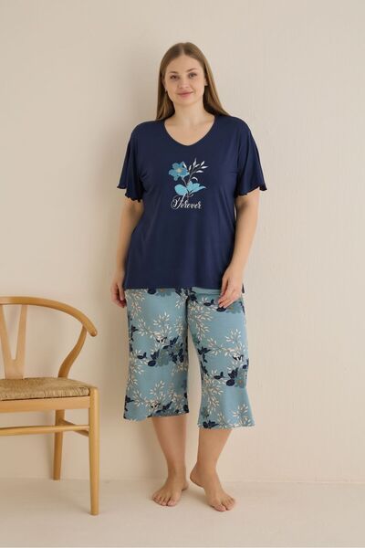 SEAMLIFE HOMEWEAR Battal Palazzo Oversize Kapri Takım