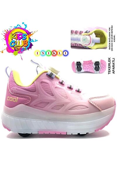 KİRWE Cool Wheel Akıllı Bağcıklı Işıklı Ortopedik Patenli Çocuk Spor Ayakkabı