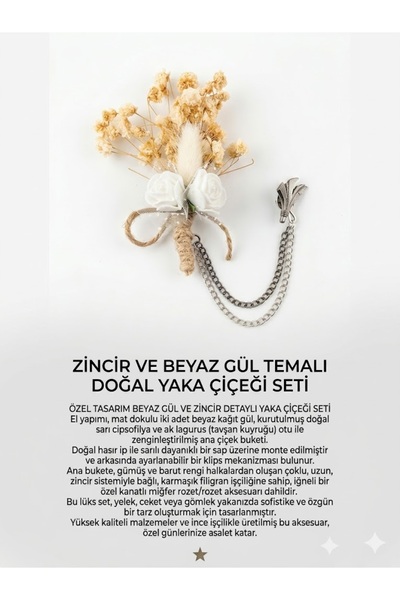 Ars Magic Box ARS EL YAPIMI ZİNCİRLİ ÇİÇEK YAKA İĞNESİ - ÖZEL TASARIM 26ÇEŞİT...