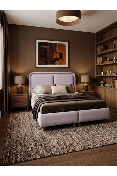 AES HOME DESİGN KUMSAL Baza ve Başlık 2 Li Set (YATAK VE AKSESUARLAR FİYATA D...
