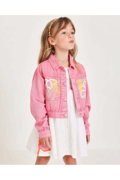 Tuc Tuc Girl's Floral Embroidered Jacket 2-5 Years Old Pink