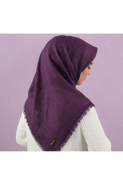 ÖZENSE Flamlı Pamuklu Terletmeyen 4 Mevsim Kullanılabilir 100x100 cm Patlıcan...