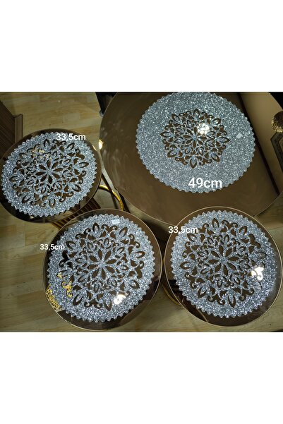 SEHARA SEHPA ÖRTÜ SETİ/4 PARÇA/ 1 ADET 49CM'LİK ORTA SEHPA ÖRTÜSÜ,3 ADET 33.5...