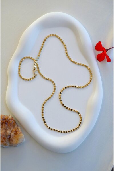 XUPING JEWELRY xupıng 14k çelik gold minimal pul ezme zincir kolye