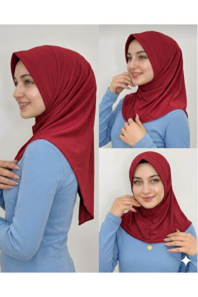 AHRAR tesettür Takmatik Ready-Made Hijab Scarf Red