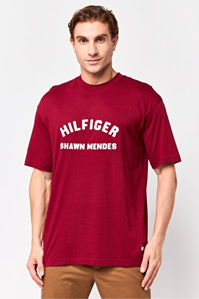 Tommy Hilfiger تي شيرت شون مينديز للرجال برقبة دائرية وأكمام قصيرة وشعار مطرز...