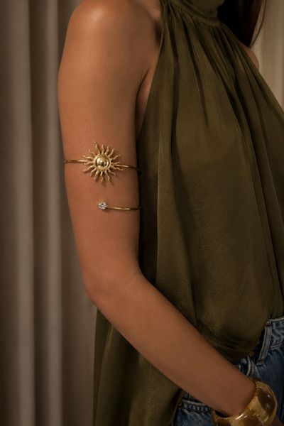 ADENNA JEWELRY Güneş Model Taşlı Gold Kol Pazu Bilekliği