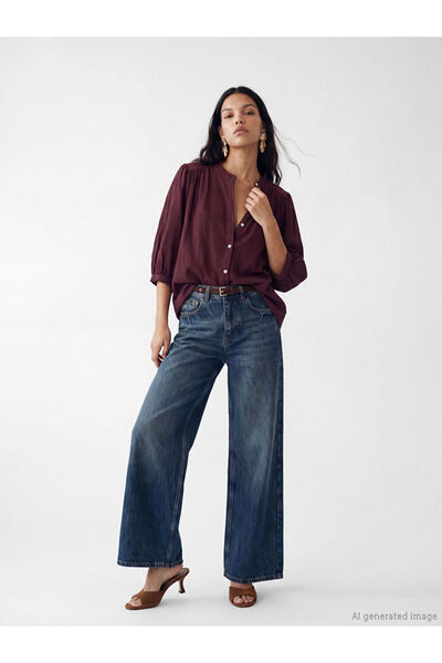 LC Waikiki Judge Collar Gathered Blouse