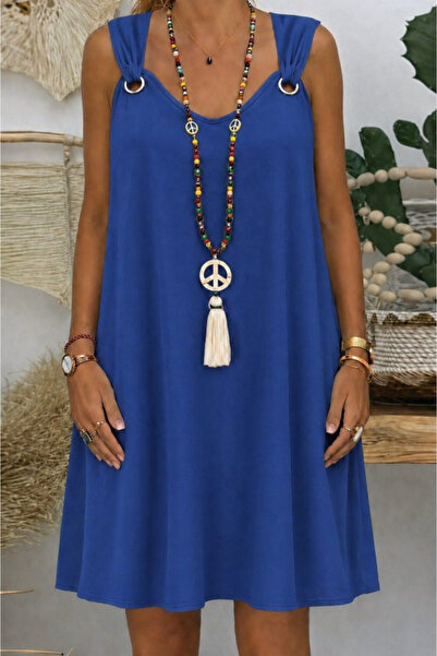 Wear Up Γυναικείο φόρεμα μίντι αερομπίν με λουράκια και λεπτομέρεια Bird Eye ...