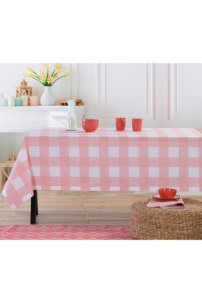 Nef Nef Homeware Nef‑Nef Κοραλλί Καρό Αδιάβροχο Τραπεζομάντιλο 140x240
