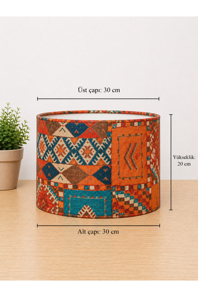 Natiorj Abajur Şapka Model 30 x 20 Ölçülü Silindir Masa Lambası İçin Kullanab...