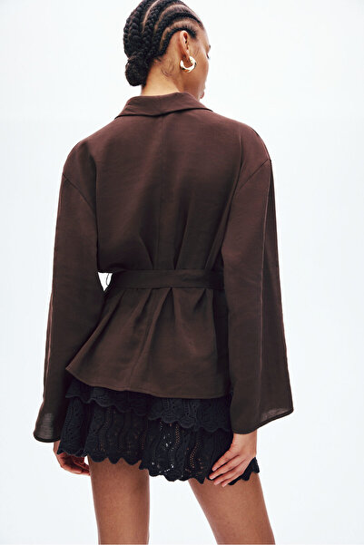H&M Kuşaklı Oversize Blazer