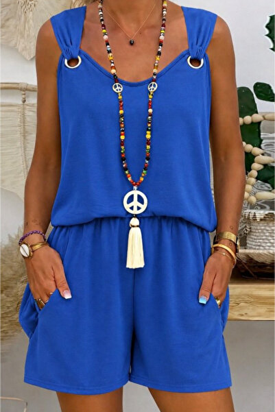 Kokosh moda Women's V-Neck Bohemian Casual Blouse Shorts Set