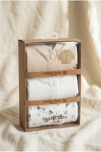 hobbe baby Bebek Çocuk Atlet/Body 3'lü Set %100 Pamuk 0-3 Ay