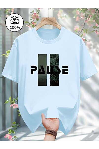 uyguntarz Tricou unisex cu design imprimat Pause