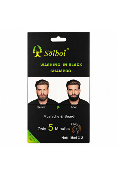 Vojo Sólbol Washing-In Black Shampoo 15ml x2 – Șampon colorant barbă și musta...