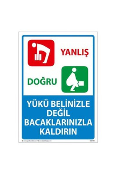 Yükü Bel İle Değil Uyarı Levhası