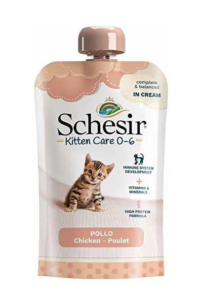 Schesir Creamy Wet Food 0-6 Chicken Flavor for Cats, 150g