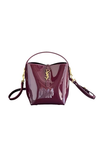 NO BRAND Fashionable Shiny Leather Bucket Bag for Women/No Replacement or Refund