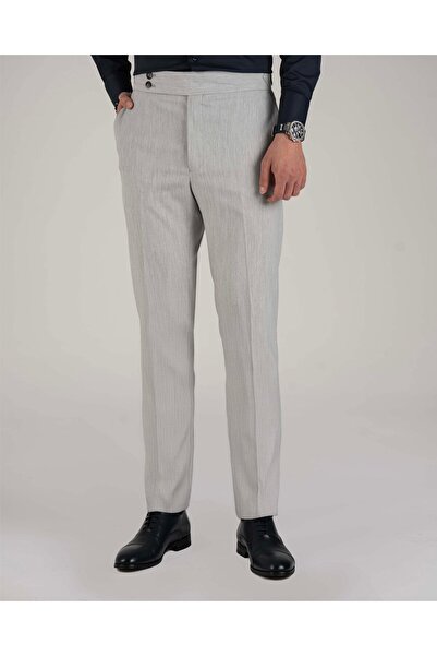 TerziAdemAltun Italian Style Slim Fit Men's Trousers with Waist Detailing in ...