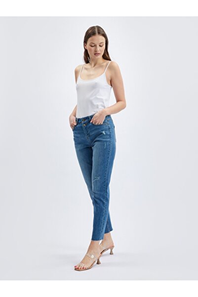 ORSAY Dark blue women's straight fit jeans