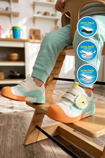 Marco Kids 26Y704 B White-Orange Bekek Casual Shoes