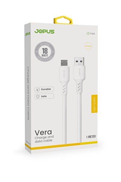 Jopus Micro Usb 18W Hızlı Şarj Kablosu, Samsung Ve Android Uyumlu Uzun Ömürlü...
