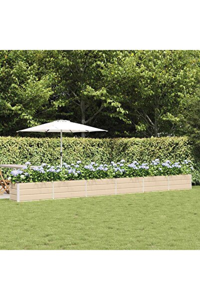vidaxl Jardiniera Creme 580 x 50 x 45 cm Otel Galvanizat