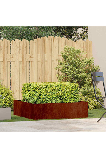 vidaxl Jardiniera Rusty 100x100x30 cm Otel pentru intemperii