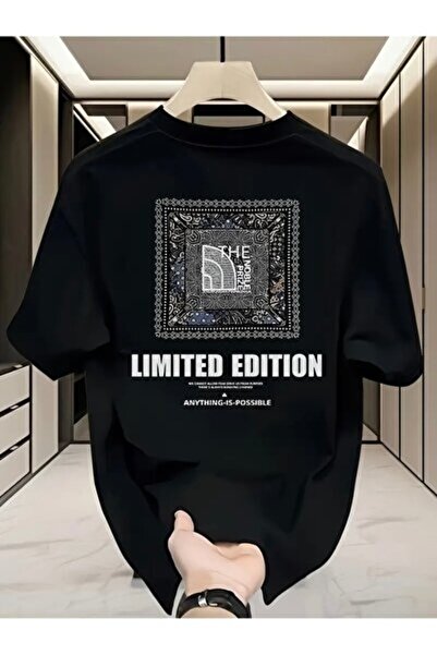 yiou trendy clothing تي شيرت ميركوليدي ذو طباعة محدودة الإصدار وياقة دائرية ك...