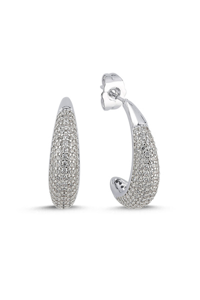 Merano Design Needle Rhodium Küpe