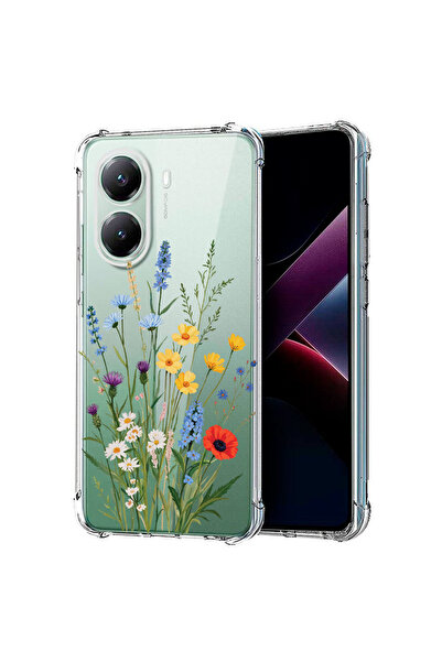 bestcase Αντικραδασμική Θήκη για Poco X7 Pro 5G, Χαριτωμένο Ανθοδέσμη με Λουλ...