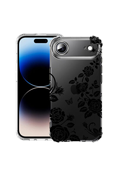 bestcase Husă Antișoc pentru Apple iPhone 17 Air, Florală - Trandafir Negru, ...