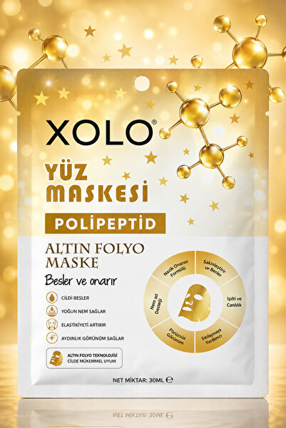 xolo Polipeptid Yüz Maskesi Altın Folyo Nemlendirici Işıltı Veren Maske 30ML