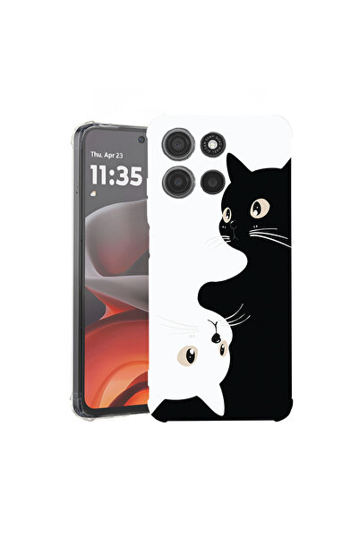 bestcase Husă Antișoc pentru Motorola Moto G86 Power, Pisici Alb-Negru, 31195...