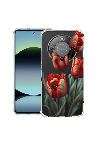 bestcase Husă Antișoc pentru Honor Magic8 Lite, Florală - Lalea Roșie, 312836...
