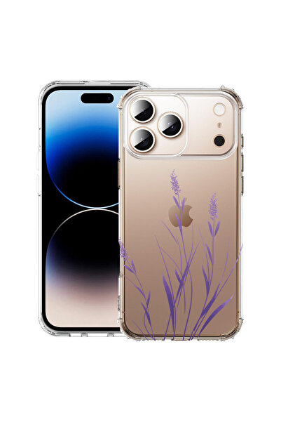 bestcase Противоударен калъф за Apple iPhone 17 Pro, Флорален - Минималистиче...