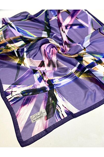 Dige La Boutiqe Nostalji Herbal Purple Abstract Pattern Scarf 3156 - 02- 53681