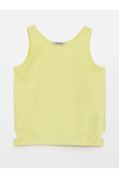 LC Waikiki Girl's Green Crew Neck Basic Undershirt