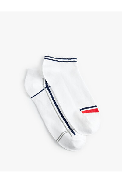 Koton Striped Cotton 2-Piece Booties Socks Set