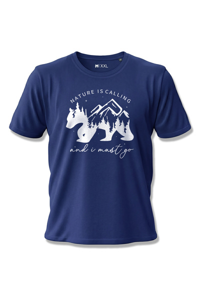 North Whiskers تي شيرت Nature Is Calling Bear Silhouette للجنسين مصنوع من الق...