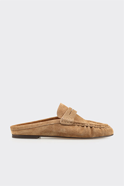 Elle Shoes Naturel Deri Kadın Terlik