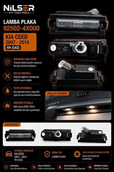 NS Nilser Auto Parts Kia Ceed Plaka Lamba Sağ 2007-2014