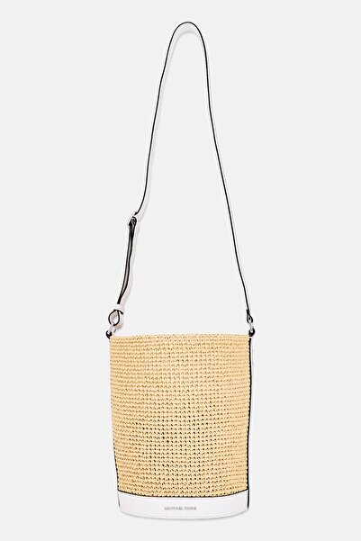 Michael Kors Women Brand Logo Straw Tote Bag, Beige