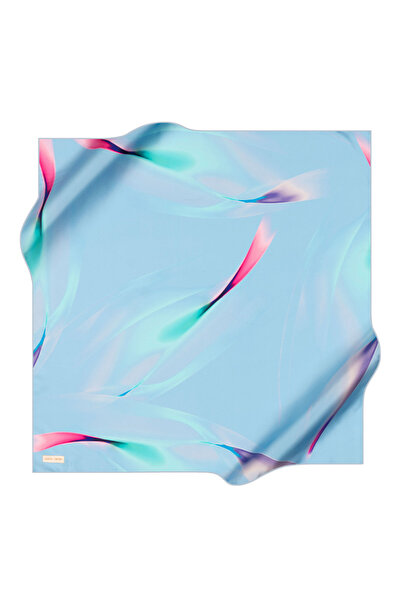 Pierre Cardin Blue 90X90 Silk Crepe Satin Scarf