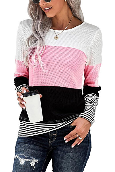 OEM Colorful loose women's blouse with long sleeves, 2XL