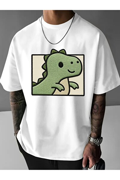 bolivia's Men'S Fashion Round Neck Short Sleeve Athletic T-Shirt with Dinosau...